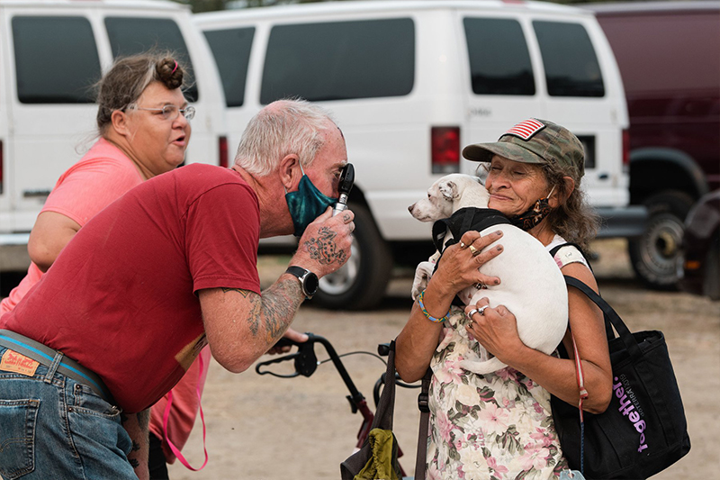 Free Clinic For The Homeless Offered At Fire Evacuation Center 2797