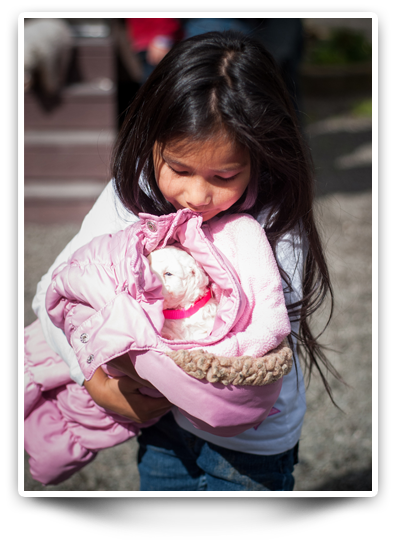 girl with dog